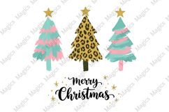 Merry Christmas Leopard Trees PNG Product Image 1