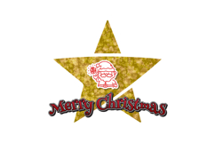 Merry christmas lettering typography with glitter star Product Image 1
