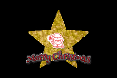 Merry christmas lettering typography with glitter star Product Image 2