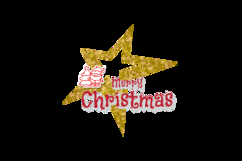 Merry christmas lettering typography with glitter star Product Image 2