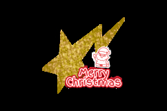 Merry christmas lettering typography with glitter star Product Image 2