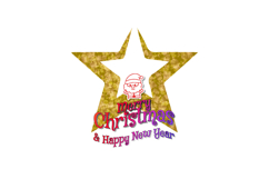 Merry christmas lettering typography with glitter star Product Image 1