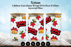 merry christmas libbey beer can glass full wrap svg presized template for 16oz and 20oz glass for Cricut Silhouette and sublimation