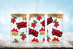 merry christmas libbey beer can glass full wrap svg presized template for 16oz and 20oz glass for Cricut Silhouette and sublimation