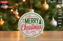 Merry Christmas SVG | Christmas Round Sign SVG | Xmas SVG Product Image 1