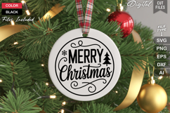 Merry Christmas SVG | Christmas Round Sign SVG | Xmas SVG Product Image 3