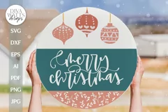 Merry Christmas SVG Door Hanger For Winter SVG Welcome SVG Product Image 1