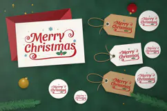 Merry Christmas Retro Swash Lettering Product Image 4