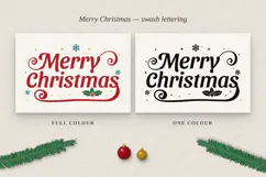Merry Christmas Retro Swash Lettering Product Image 1