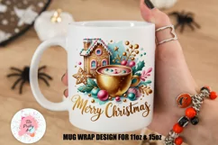 Christmas Mug Wrap For 11 oz and 15 oz, 3d Mug, Christmas Gingerbread Png