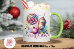 Christmas Mug Wrap For 11 oz and 15 oz, 3d Mug, Christmas Gingerbread Png
