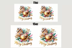 Christmas Mug Wrap For 11 oz and 15 oz, 3d Mug, Christmas Gingerbread Png