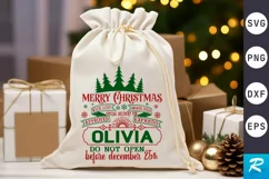 Merry Christmas Nice List SVG, Santa Sack SVG Design Product Image 1