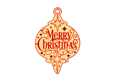 Merry Christmas Sparkles Laser Cut Ornament SVG Product Image 2