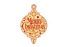 Merry Christmas Sparkles Laser Cut Ornament SVG Product Image 2