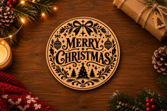Merry Christmas Ornament Laser Cut SVG Product Image 2