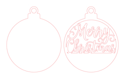 Merry Christmas Ornament Laser Cut SVG, Round Wooden Product Image 2