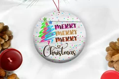 Merry Christmas Ornament Sublimation I Holiday Ornament PNG