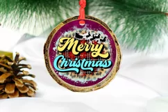 Merry Christmas Ornament Sublimation I Holiday Ornament PNG