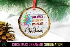 Merry Christmas Ornament Sublimation I Holiday Ornament PNG