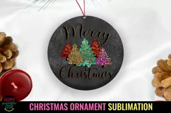 Merry Christmas Ornament Sublimation I Holiday Ornament PNG