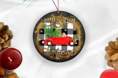 Merry Christmas Ornament Sublimation I Holiday Ornament PNG