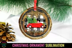 Merry Christmas Ornament Sublimation I Holiday Ornament PNG