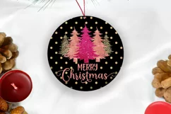Merry Christmas Ornament Sublimation I Holiday Ornament PNG