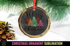 Merry Christmas Ornament Sublimation I Holiday Ornament PNG
