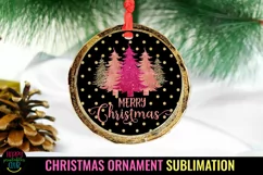 Merry Christmas Ornament Sublimation I Holiday Ornament PNG