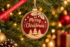 Merry Christmas Ornament SVG Product Image 1