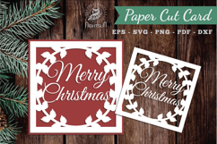Merry Christmas Paper Cut Card SVG Product Image 1