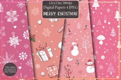 Merry Christmas Pattern - Pink &amp; White Product Image 1