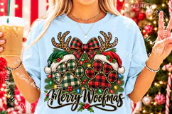 Merry Christmas Paw Print PNG, Pet Lover Sublimation Png Product Image 2