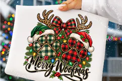 Merry Christmas Paw Print PNG, Pet Lover Sublimation Png Product Image 4