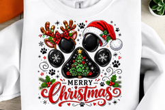 Merry Christmas Paw Print Sublimation PNG Product Image 1