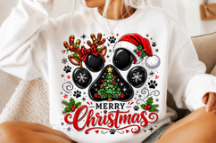 Merry Christmas Paw Print Sublimation PNG Product Image 2