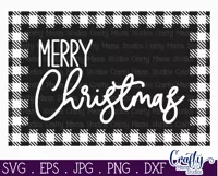 Merry Christmas Buffalo Plaid Farmhouse Sign Svg Product Image 2