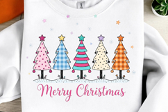Merry Christmas Pink Trees PNG Product Image 1