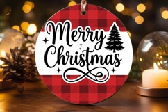 Merry Christmas Plaid Leopard Ornament Product Image 2