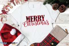 Merry Christmas SVG, Plaid Christmas Shirt, Christmas Sign Product Image 2