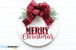 Merry Christmas SVG, Plaid Christmas Shirt, Christmas Sign Product Image 1