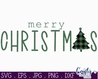 Merry Christmas Buffalo Plaid Tree Farmhouse Sign Svg Product Image 2