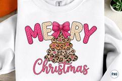 Pink Leopard Christmas Tree Png Product Image 1