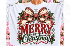 Merry Christmas PNG Sublimation | Vintage Red Green Christma Product Image 1