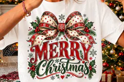 Merry Christmas PNG Sublimation | Vintage Red Green Christma Product Image 3
