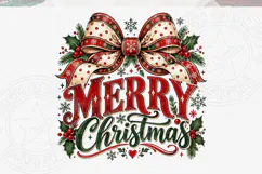 Merry Christmas PNG Sublimation | Vintage Red Green Christma Product Image 5