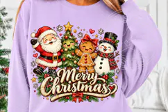 Merry Christmas Santa Gingerbread Snowman & Christmas Tree Product Image 5