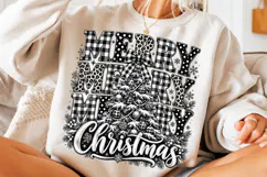 Merry Christmas PNG, Black White Preppy Christmas Tree Product Image 3