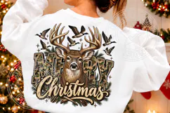 Merry Christmas PNG, Camo Deer Sublimation PNG Product Image 2